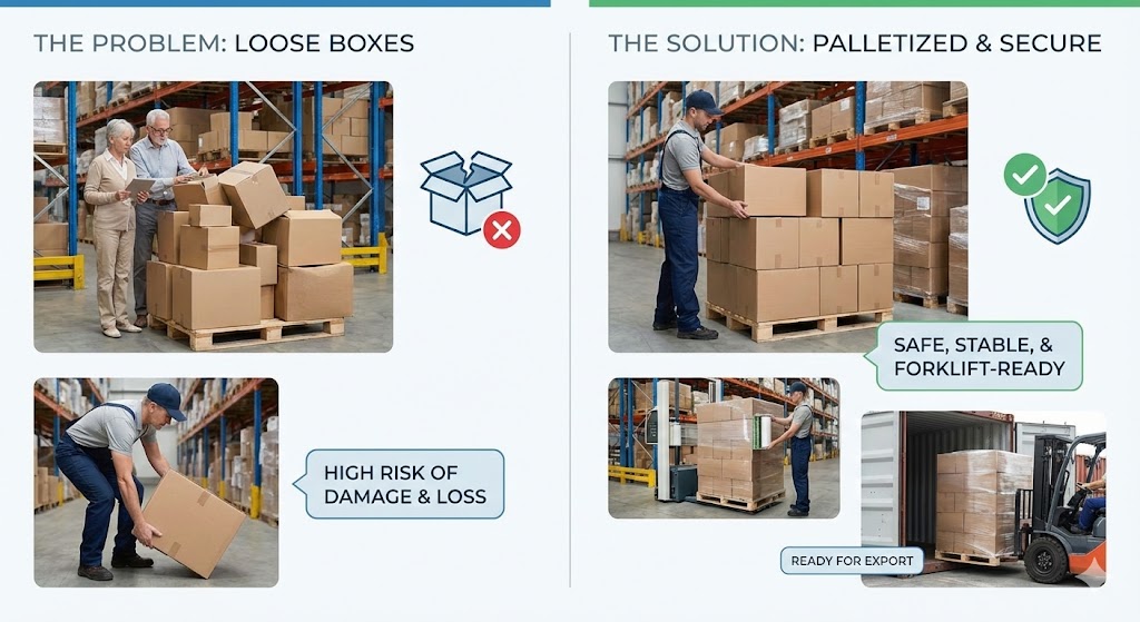 Palletizing in ocean freight